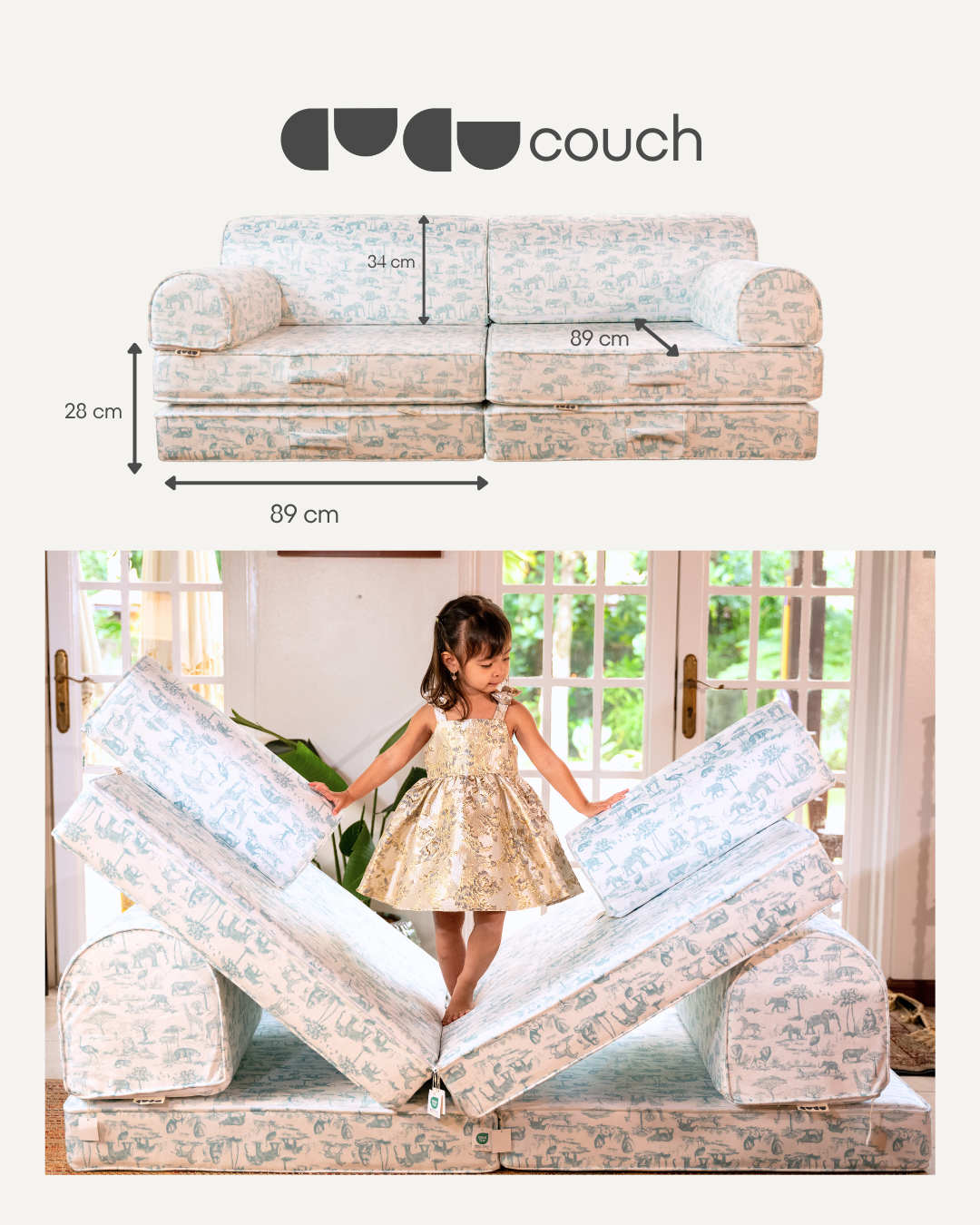 CUCU Couch  + Extra Cover (Dagat Blue)